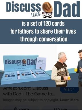 Discuss With Dad" Card Game in Teal and Black new in original box
